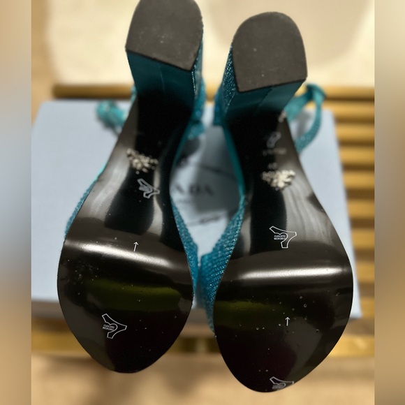 Prada Crystal Ankle-Strap Platform Sandals. - Picture 2 of 6